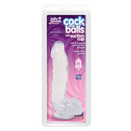 Dương Vật giả Jelly Jewels Cock and Balls with Suction Cup 7 inch